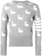 Thom Browne 4-bar Duck Intarsia Pullover - Grey