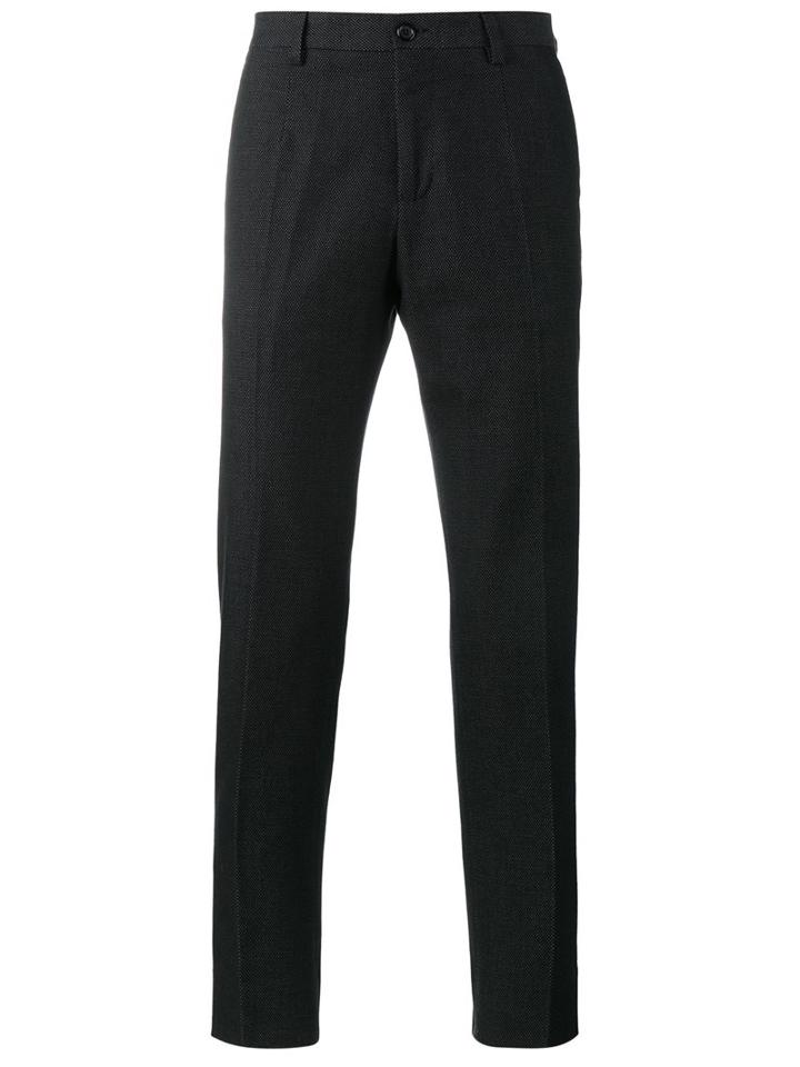 Dolce & Gabbana Dot Stitch Trousers, Men's, Size: 44, Black, Cotton/viscose