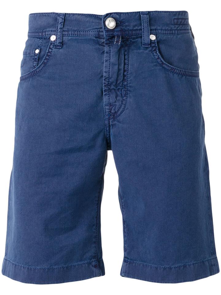 Jacob Cohen Chino Shorts, Men's, Size: 32, Blue, Cotton/linen/flax/spandex/elastane