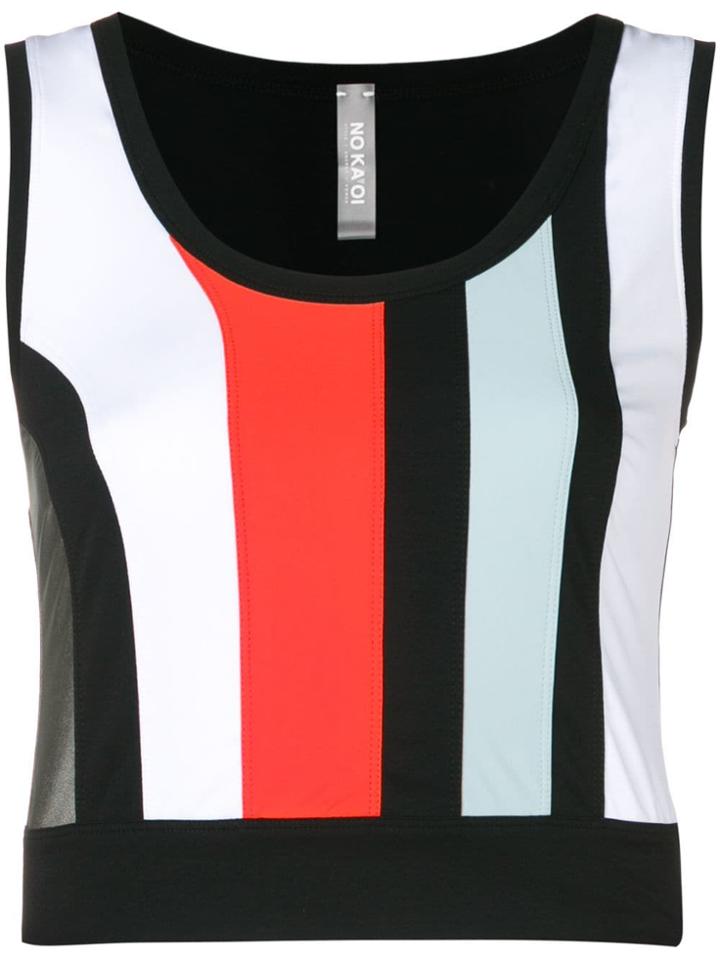 No Ka' Oi Cropped Colour Block Tank Top - Black