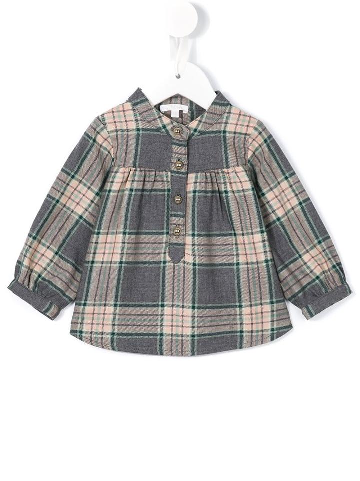 Chloé Kids - Checked Blouse - Kids - Cotton - 18 Mth, Grey