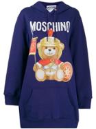 Moschino Logo Teddy Print Hoodie - Purple