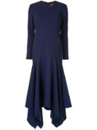 Solace London Asymmetric Long Dress - Blue
