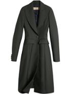 Burberry Crested Button Wool Tailored Coat - Black