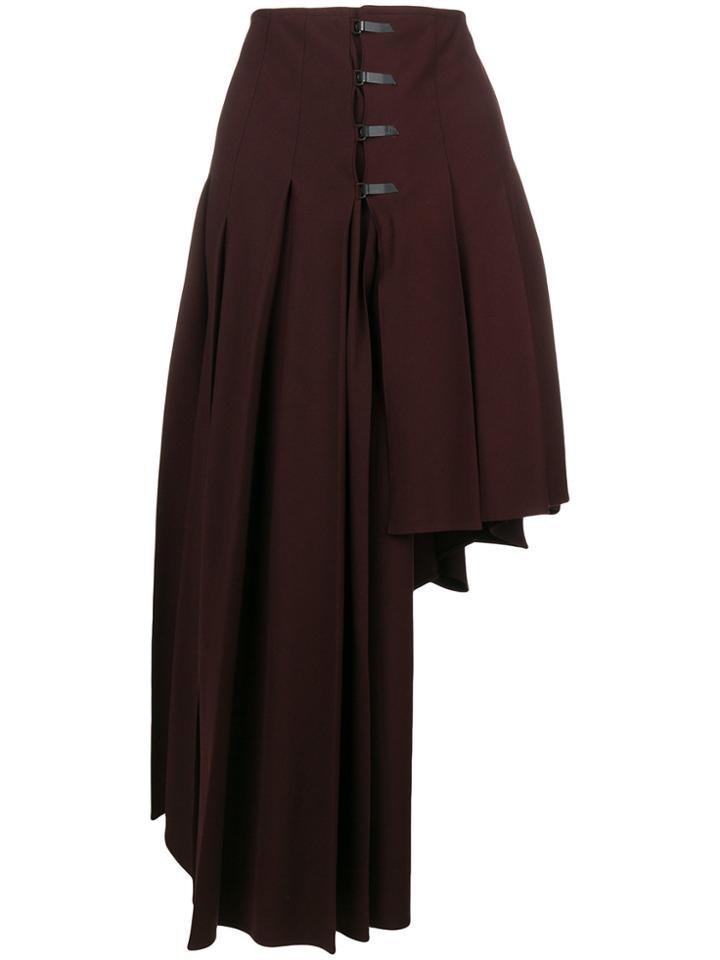 Romeo Gigli Vintage Asymmetric Draped Skirt - Red