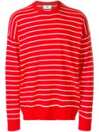 Ami Alexandre Mattiussi Crewneck Striped Sweater - Red