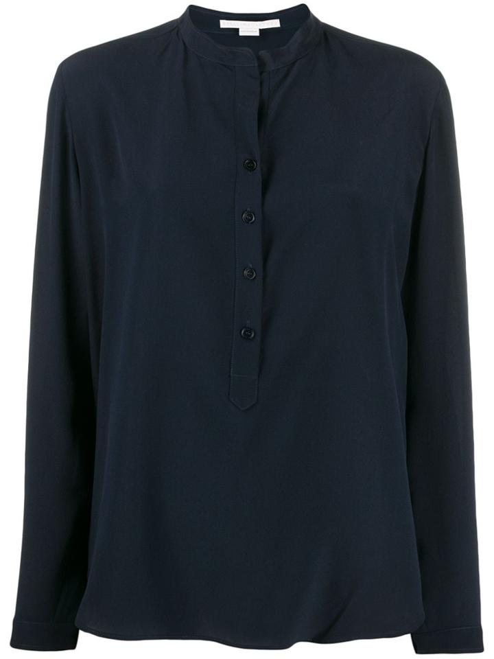 Stella Mccartney Half-button Long-sleeve Shirt - Blue