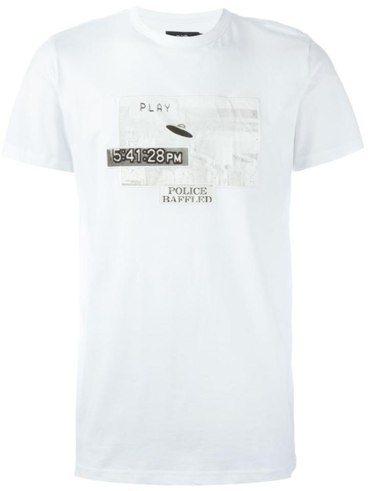 Blood Brother Patch Detail T-shirt, Men's, Size: Medium, White, Cotton