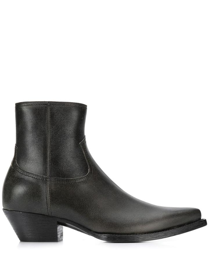 Saint Laurent Lukas Ankle Boots - Brown