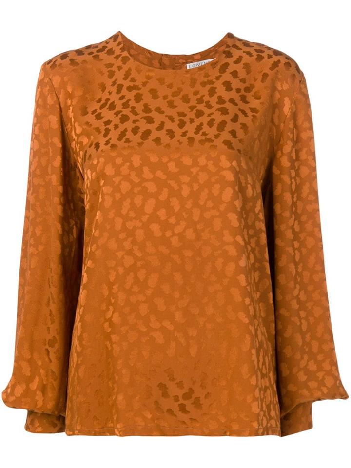 Givenchy Vintage 1980's Long Sleeve Pattern Top - Orange
