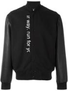 Mcq Alexander Mcqueen 'reid' Bomber Jacket, Men's, Size: 50, Black, Cotton/polyester/calf Leather