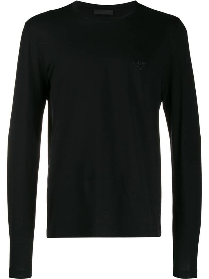 Prada Small Logo Longsleeved T-shirt - Black