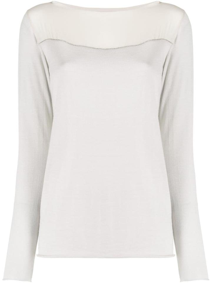 Fabiana Filippi Panelled Knit Top - Grey