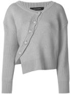Cédric Charlier Asymmetric Button Front Jumper - Grey