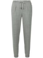 Eleventy Striped Elasticated Waist Trousers - Grey
