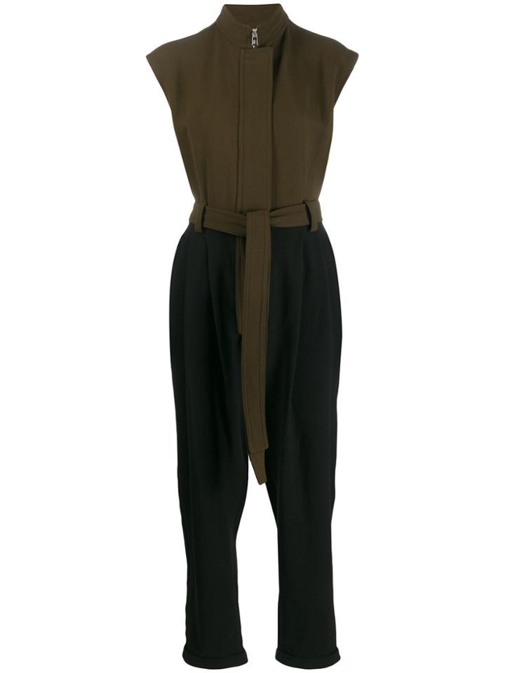 Loewe Two-tone Zipped Jumpsuit - Green
