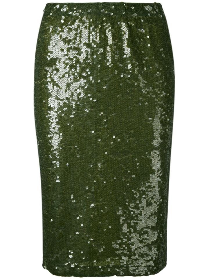 P.a.r.o.s.h. 'garies' Paillette Skirt - Green