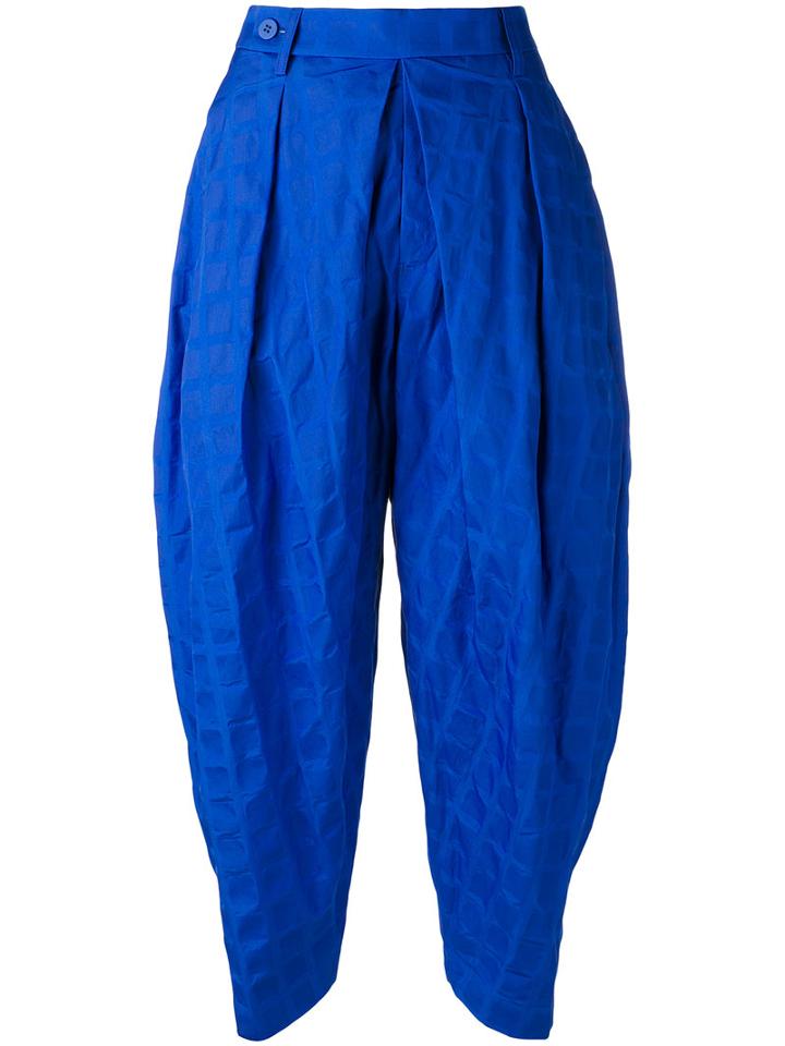 Issey Miyake Men - Cropped Trousers - Women - Cotton - 3, Blue, Cotton