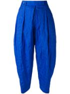 Issey Miyake Men - Cropped Trousers - Women - Cotton - 3, Blue, Cotton