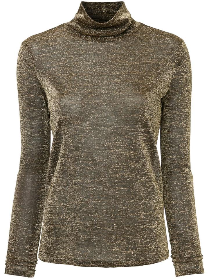 Rachel Zoe Golden Turtle Neck Top - Metallic