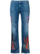 The Seafarer - Embroidered Jeans - Women - Cotton/spandex/elastane - 25, Blue, Cotton/spandex/elastane