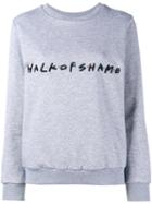 Walk Of Shame Logo Embroidered Sweatshirt, Women's, Size: 42, Grey, Cotton