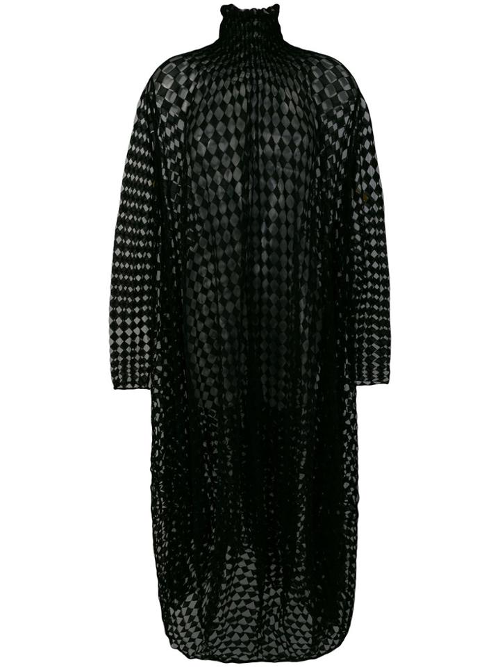 Jil Sander Checkerboard Sheer Dress - Black