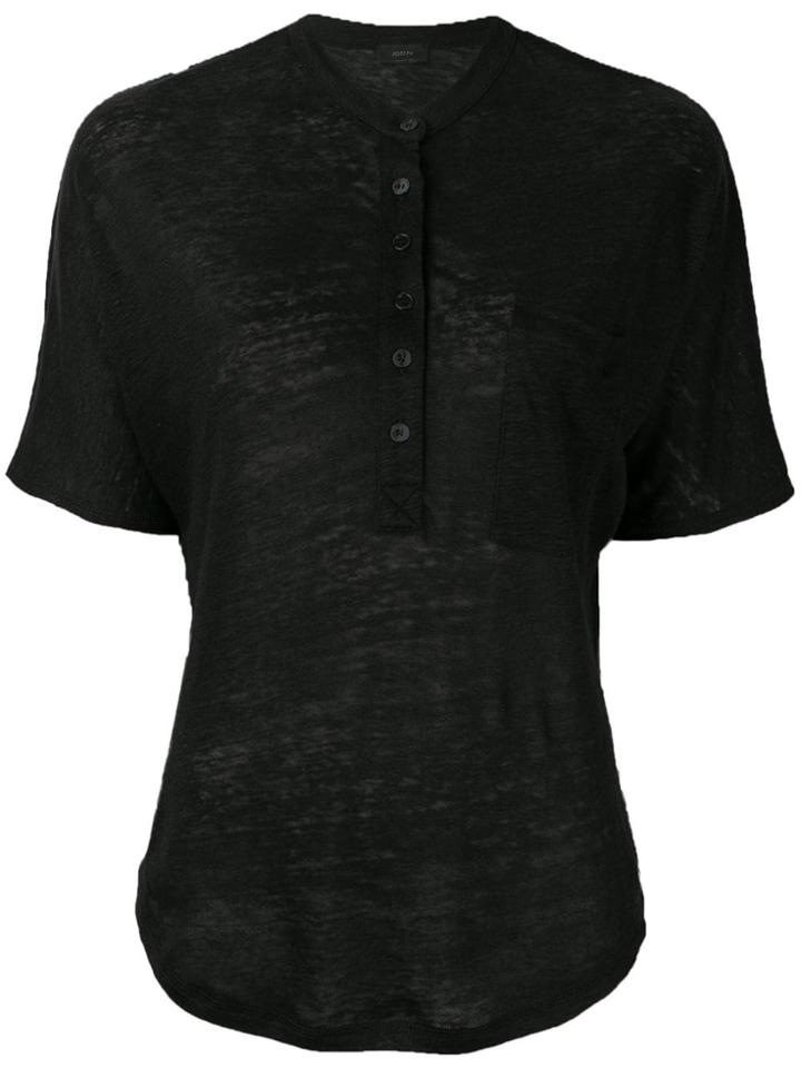 Joseph Buttoned T-shirt - Black