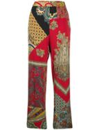 Etro Panelled Paisley-print Trousers - Red