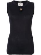 Chanel Pre-owned Cc Button Sleeveless Top - Blue