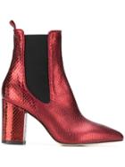 Paris Texas Block Heel Ankle Boots - Red