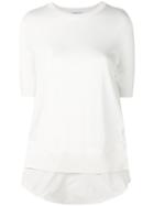 Moncler - Knitted Layered Top - Women - Cotton/polyester/viscose - L, White, Cotton/polyester/viscose