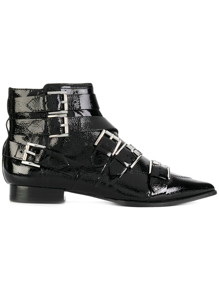 Ash Studded And Buckled Ankle Boots - Black