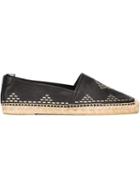 Saint Laurent Studded Espadrilles, Men's, Size: 40, Black, Leather/rubber/jute