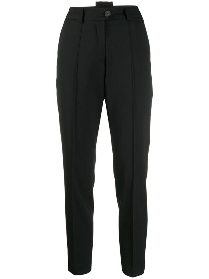 Isabel Benenato High Waisted Tapered Trousers - Black