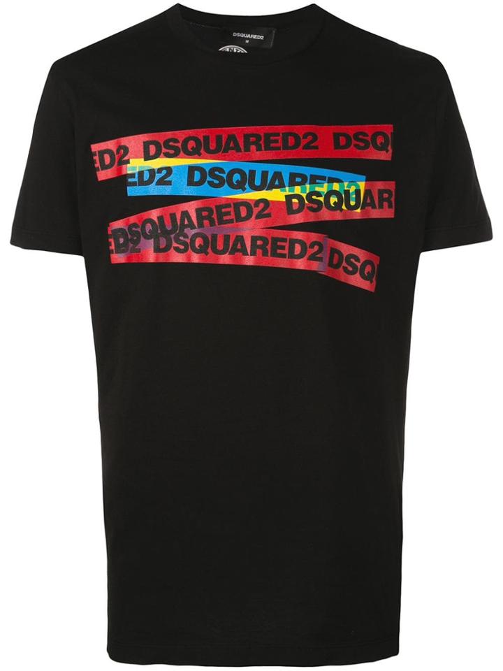 Dsquared2 Logo Tape Print T-shirt - Black