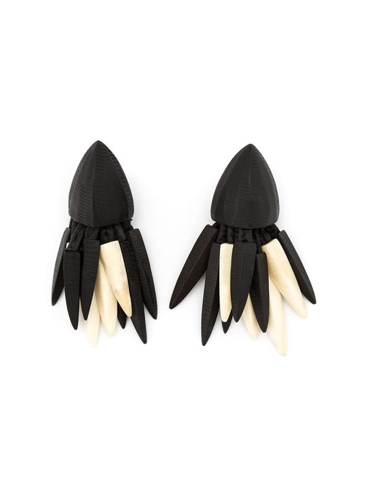 Monies Shard Cluster Clip-on Earrings, Women's, Brown