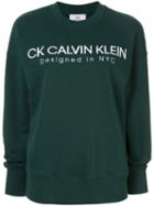 Ck Calvin Klein Contrast Logo Sweatshirt - Green