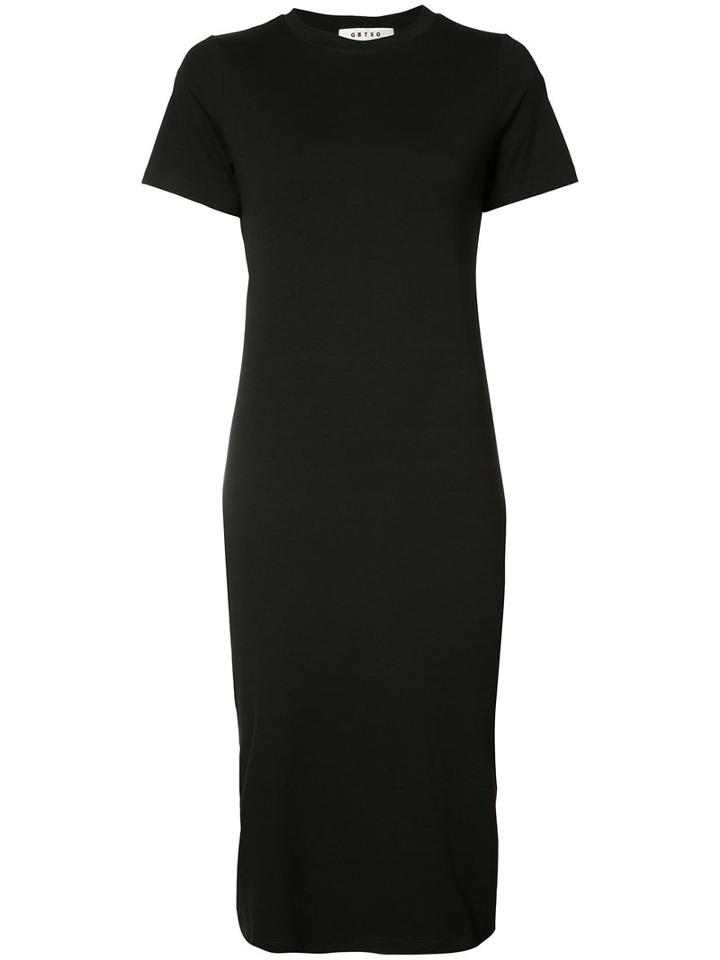 Getting Back To Square One - T-shirt Midi Dress - Women - Spandex/elastane/viscose - Xs, Black, Spandex/elastane/viscose
