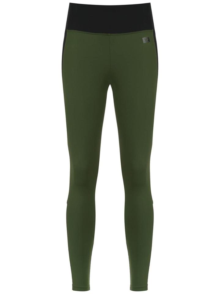 Track & Field Anatomic Leggings With Cut Details - Green