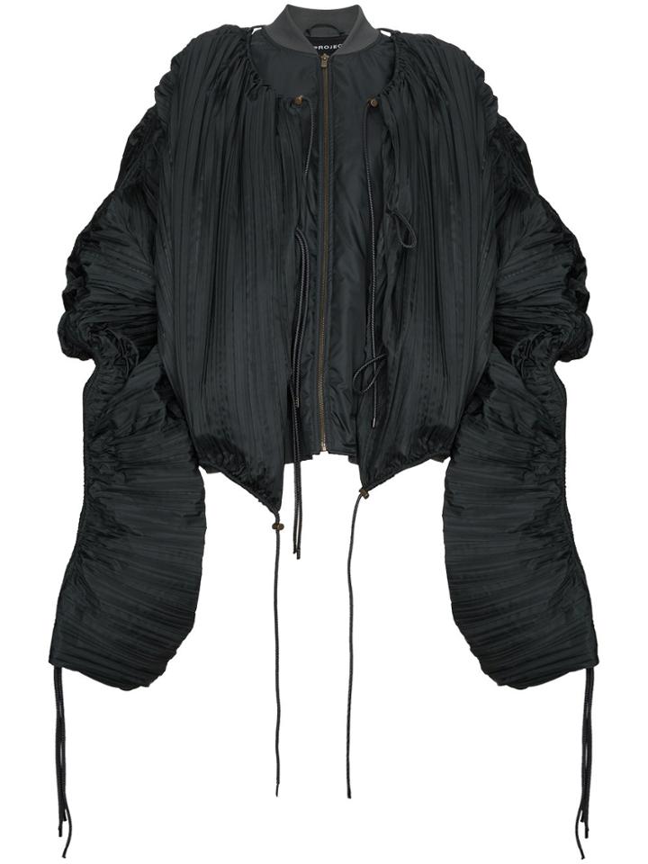 Y / Project Oversized Ruched Bomber Jacket - Green
