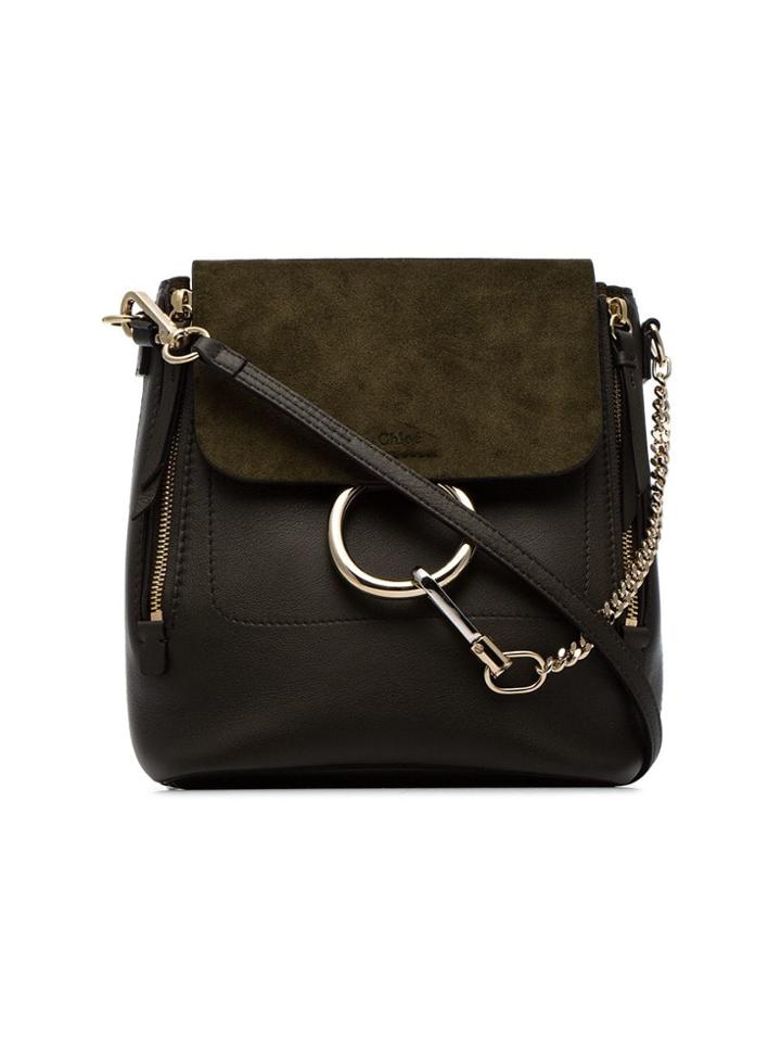 Chloé Green Faye Suede And Leather Backpack