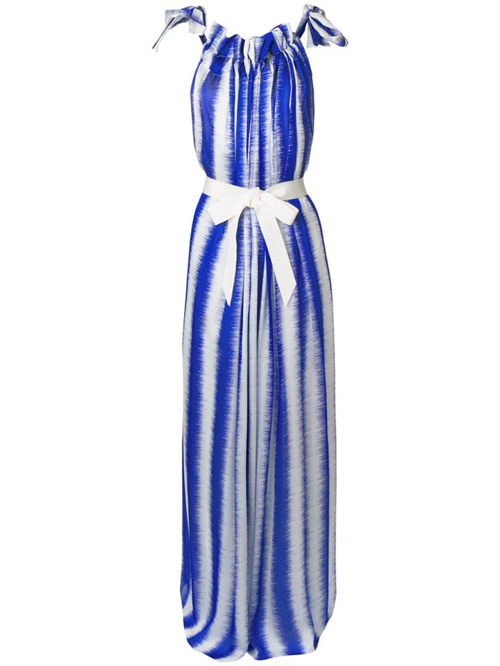 Maison Rabih Kayrouz Striped Tie Waist Maxi Dress - Blue