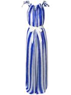 Maison Rabih Kayrouz Striped Tie Waist Maxi Dress - Blue