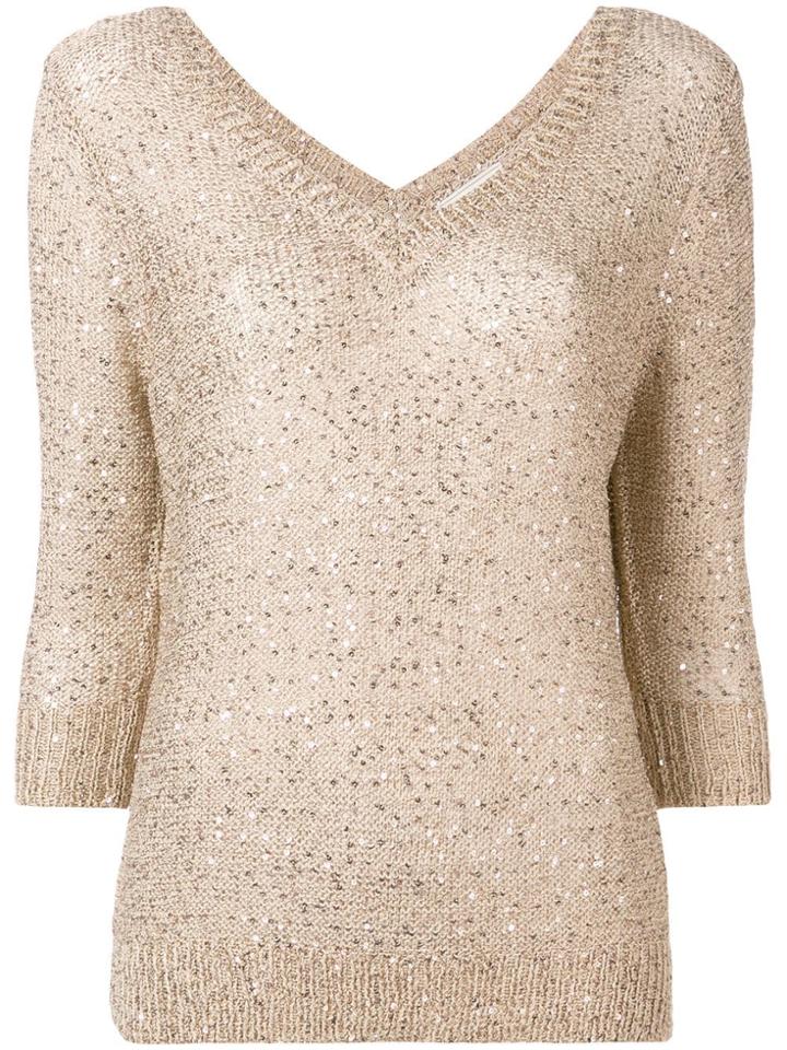 Snobby Sheep Sequinned Knitted Jumper - Neutrals