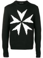 Neil Barrett Maltese Cross Intarsia Sweater - Black