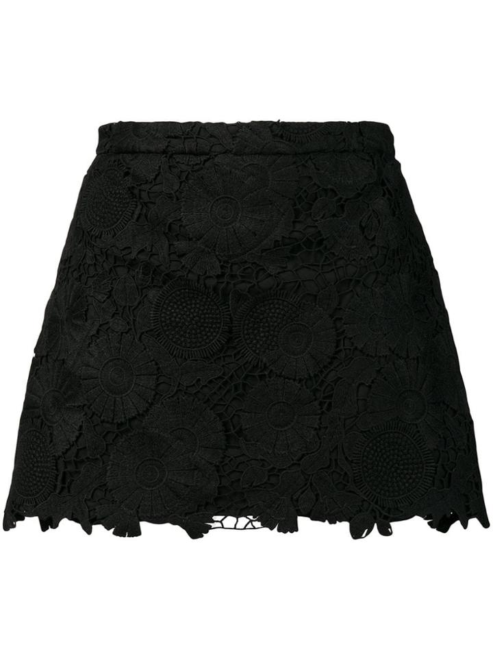 Red Valentino Lace Panel Shorts - Black