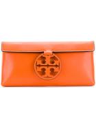 Tory Burch T-logo Medallion Clutch - Yellow & Orange