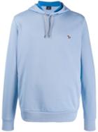 Ps Paul Smith Embroidered Logo Hoodie - Blue