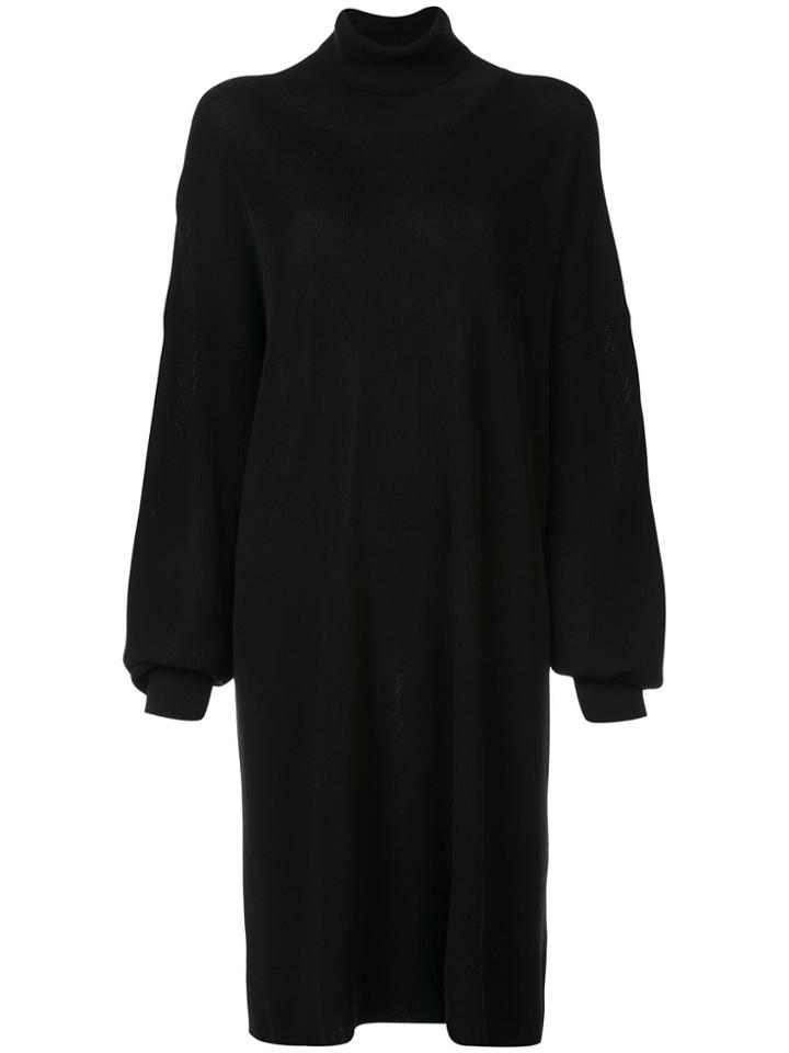 Maison Margiela Oversized Mid-length Turtleneck Sweater - Black